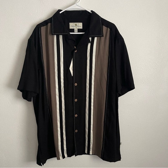 Island Shores men’s button short sleeve Charlie Sheen Bowling Shirt Large NWT - Picture 1 of 10